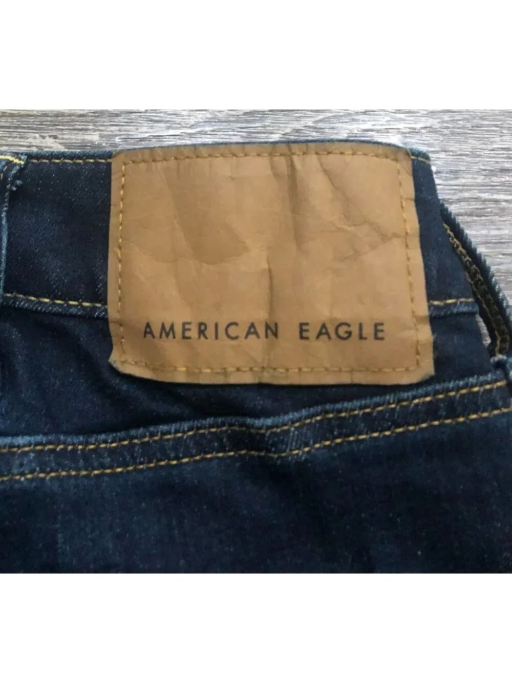 American Eagle Mens 42x32 Slim Straight Stretch Dark Wash Blue Jeans New with Ta